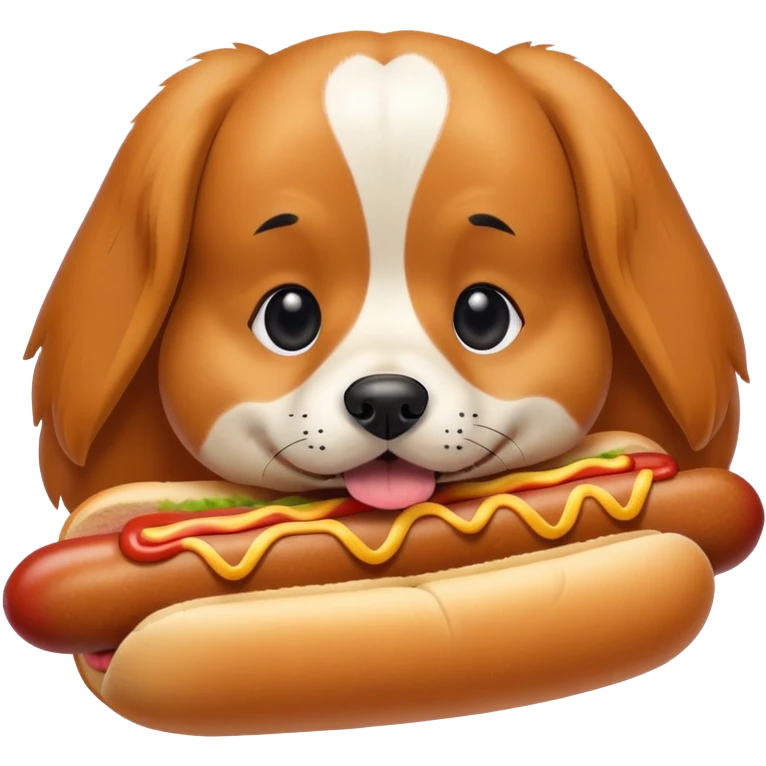 Dog with a hot dog emoji