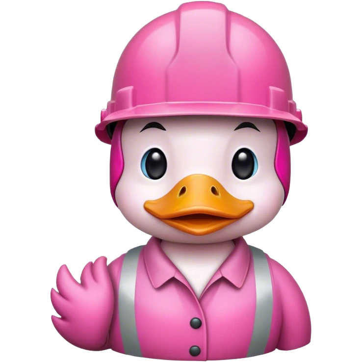 Pink duck with hard hat emoji