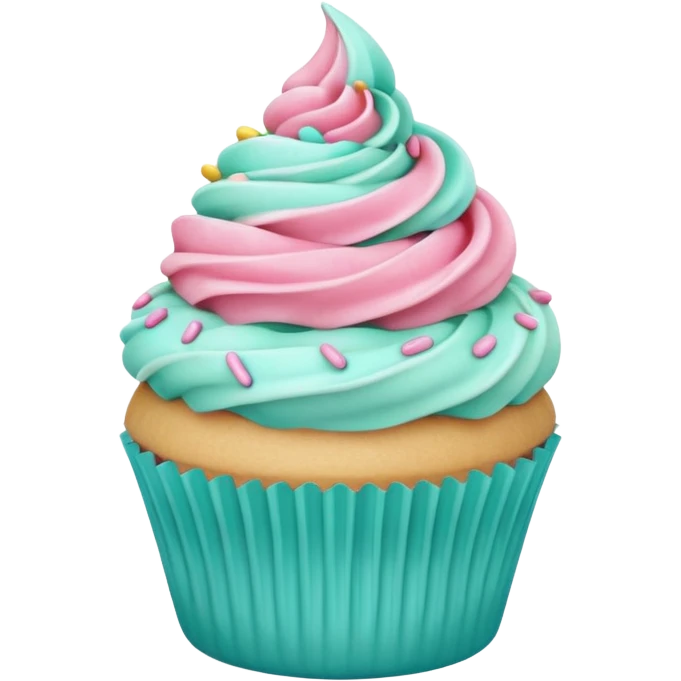 pink and aqua green cupcake  emoji