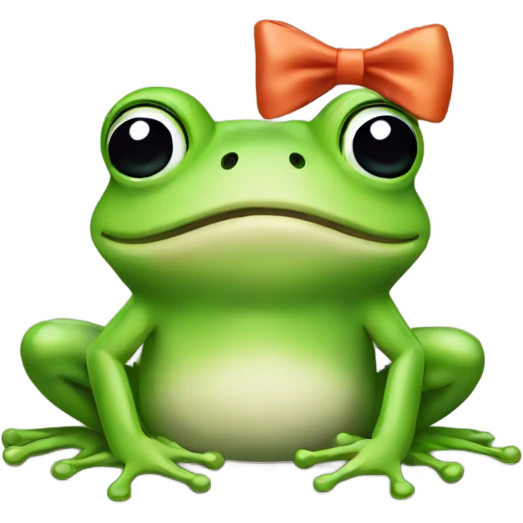 frog with bow emoji