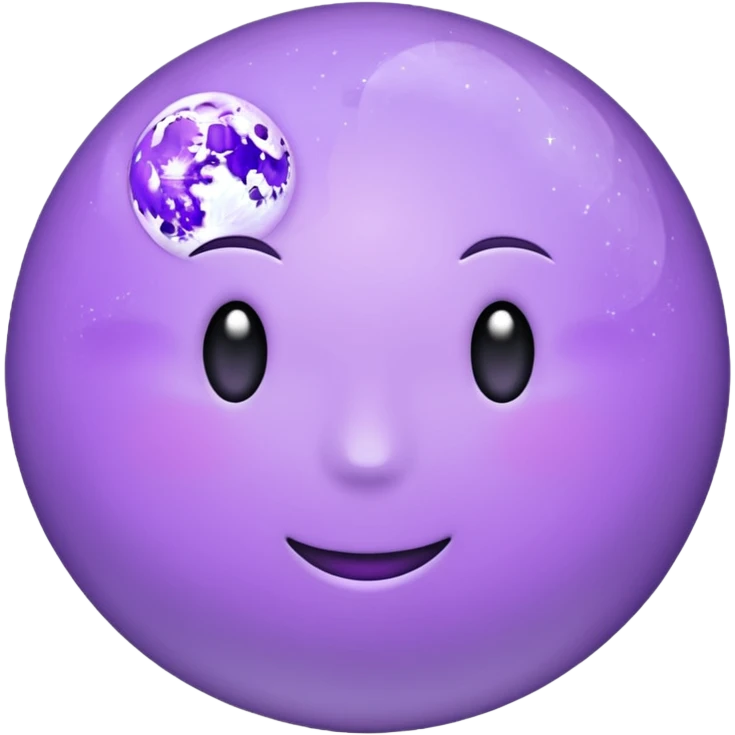 realistic Light purple moon emoji
