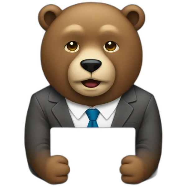 oso con de traje, trabajando con una laptop emoji