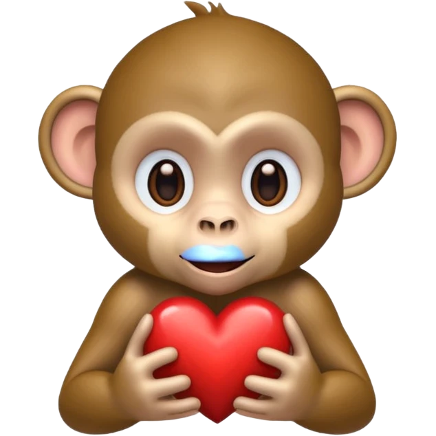 un mono con un corazon pero mas realista emoji