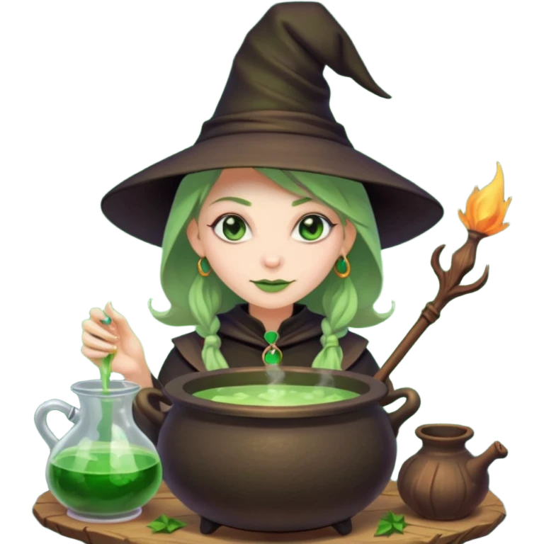green witch cooking potion emoji