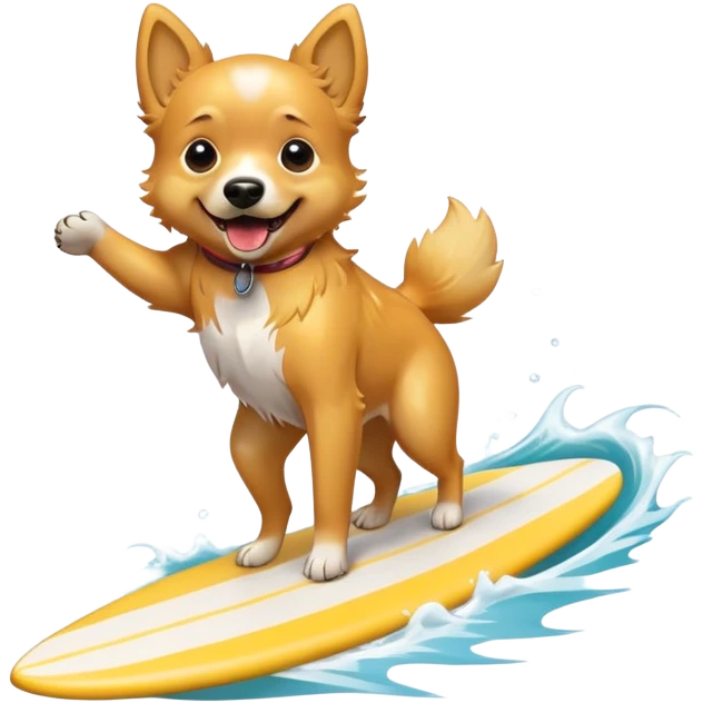Dog surfing emoji