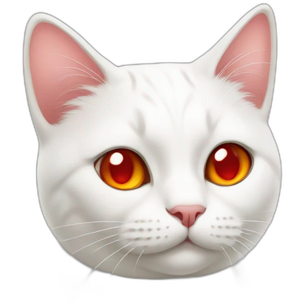 Silly White cat with red blush emoji