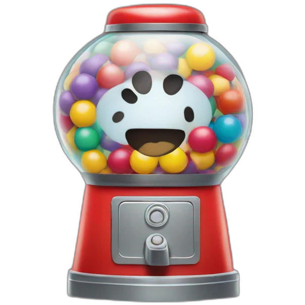 gumball machine with a face emoji