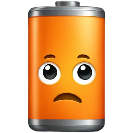 Orange battery frowning emoji