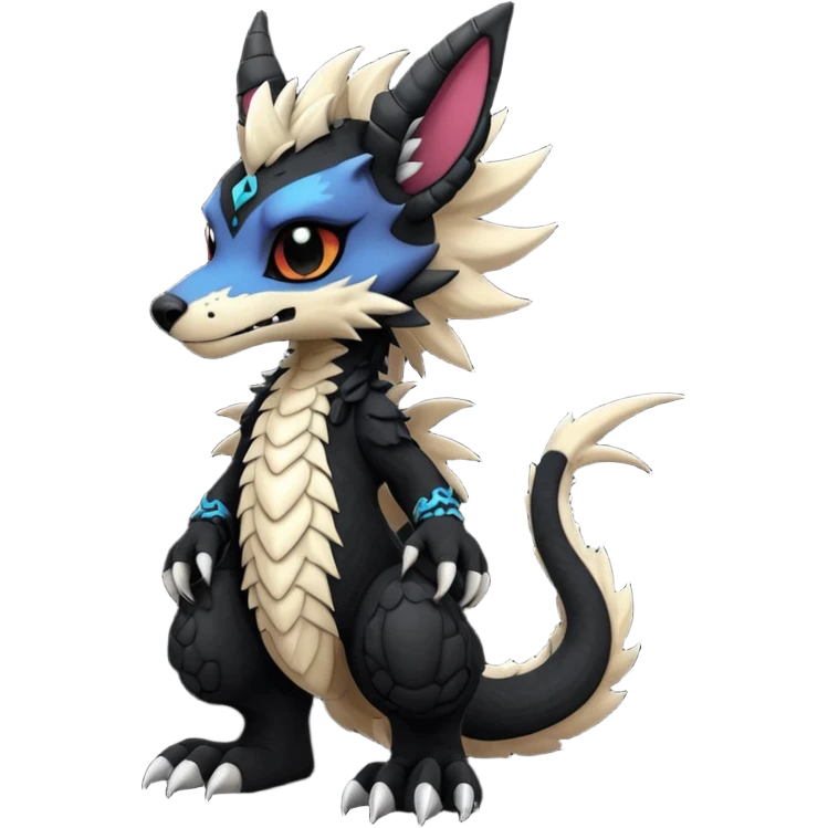 Cool gothic cute badass Vernid-Protogen-Dutch-Angel-Dragon-Sergal-Trico-Fursuit-furry-fursona emoji