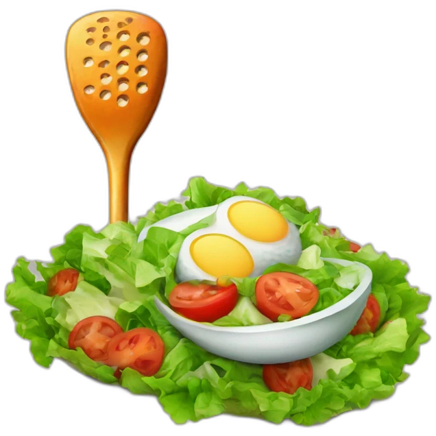 golf putter and a salad emoji