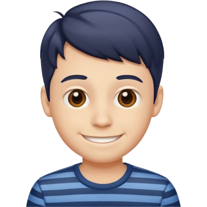 smiling boy in striped shirt emoji