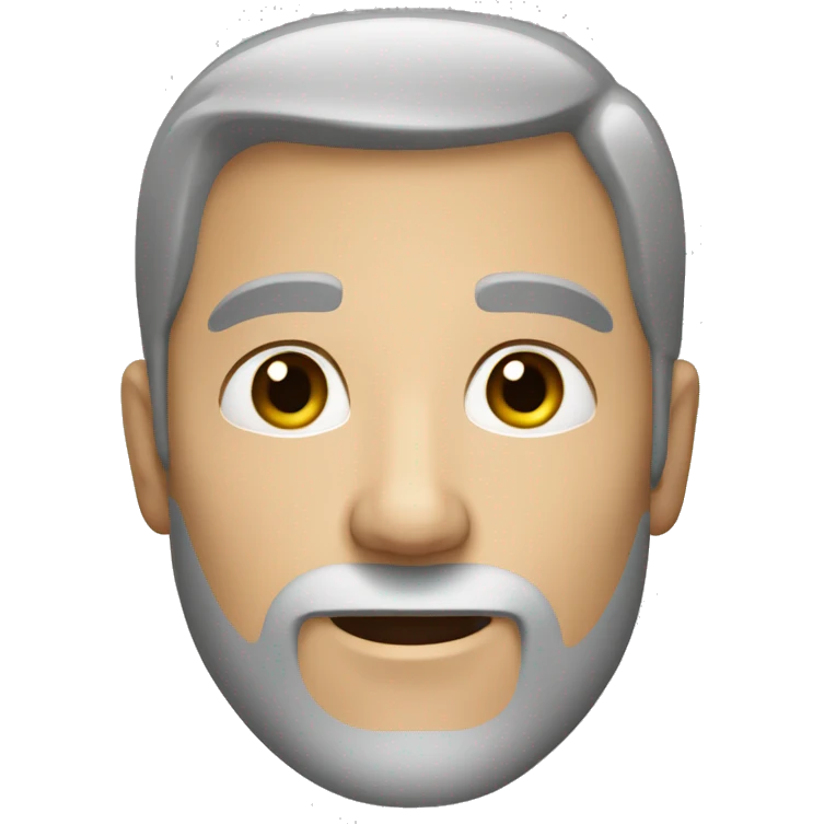 a white man with gray eyes, a beard and short brown hair emoji