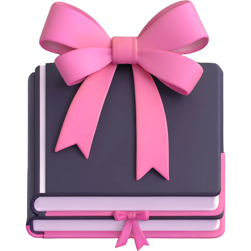 light pink book with a pink bow emoji