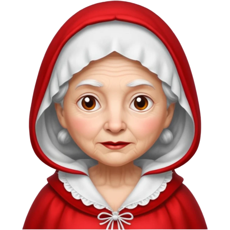 The Big Bad Wolf disguised itself as Little Red Riding Hood's grandmother. emoji
