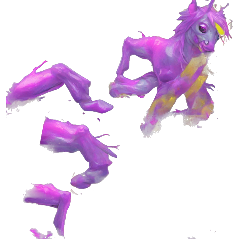 .Zombie_ Vaporwave black holographic oilslick zombie unicorn yellow caution tape emoji