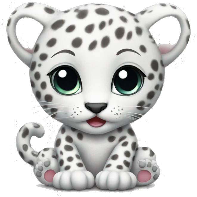 Baby white leopard sitting emoji