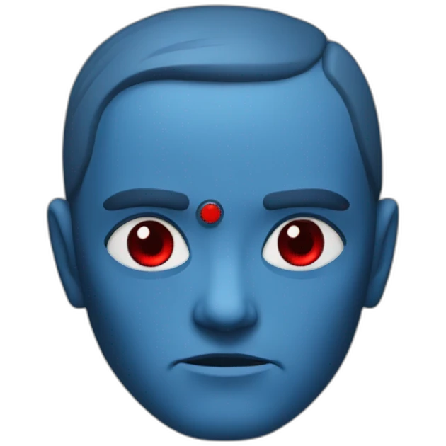 Thrawn with red eyes and blue skin emoji