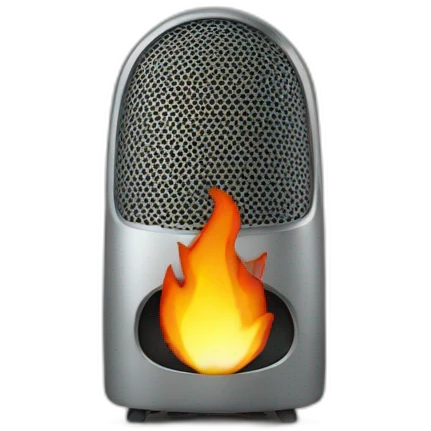 Speaker with fire  emoji