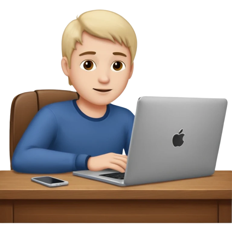 man sitting at desk with laptop emoji