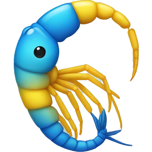 BLUE YELLOW SHRIMP emoji