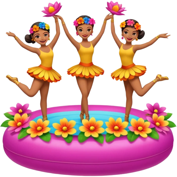 Flower Float with Dancers emoji