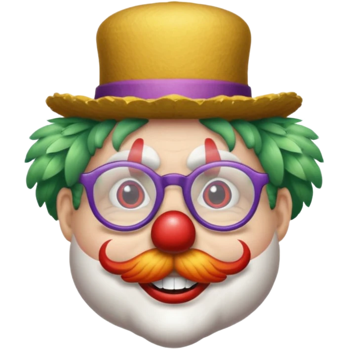Clown feathered hat with glasses emoji