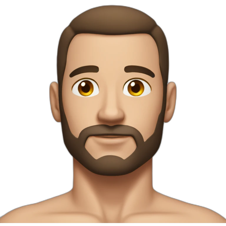 Brunette muscular male bulge bikini realistic emoji