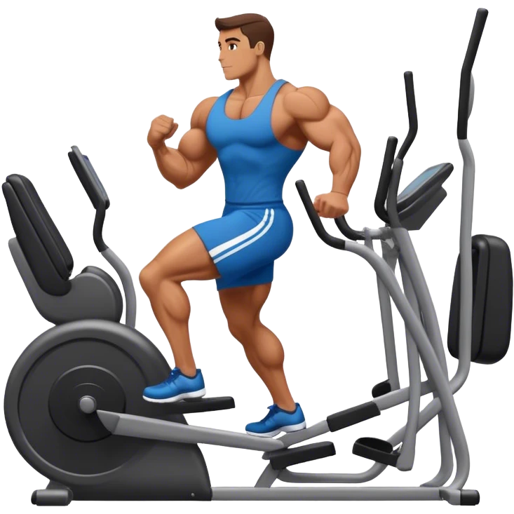 bodybuilder cardio in gym emoji
