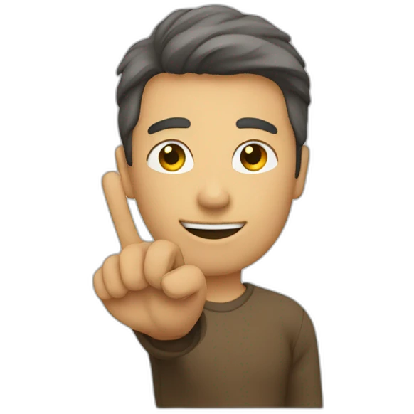 homme qui fait le signe 3 avec sa main emoji