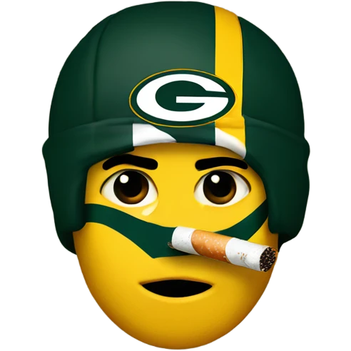 Packers fan with cigarette emoji
