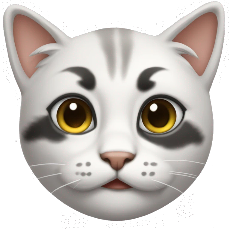 Белая кошка с черной лентой на шее emoji