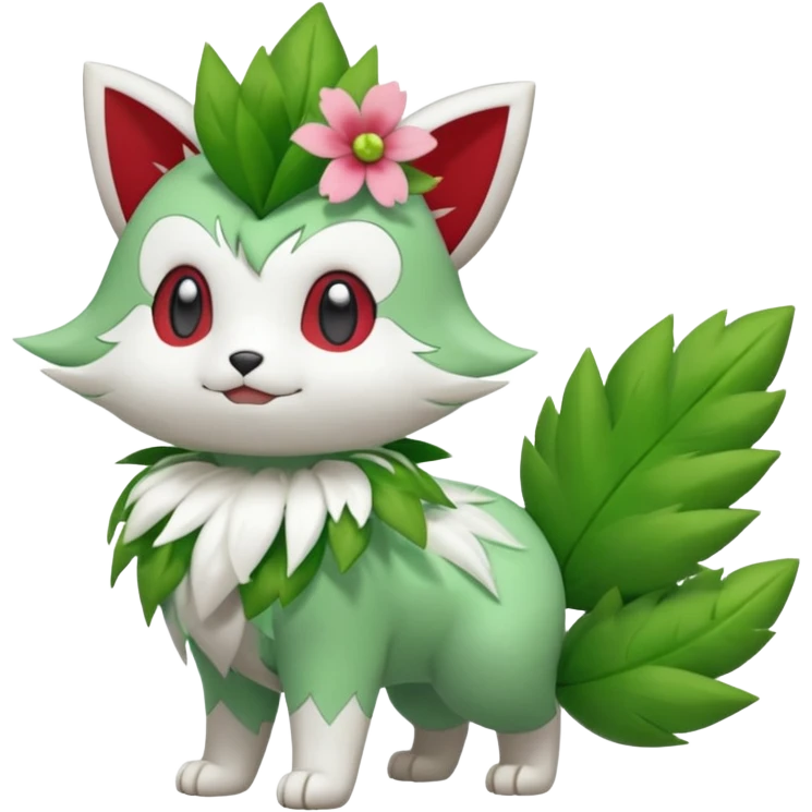 Sprigatito-Shaymin-Virizion-Meowscarada-Pokémon-Fakémon-animal-fusion (full body) emoji