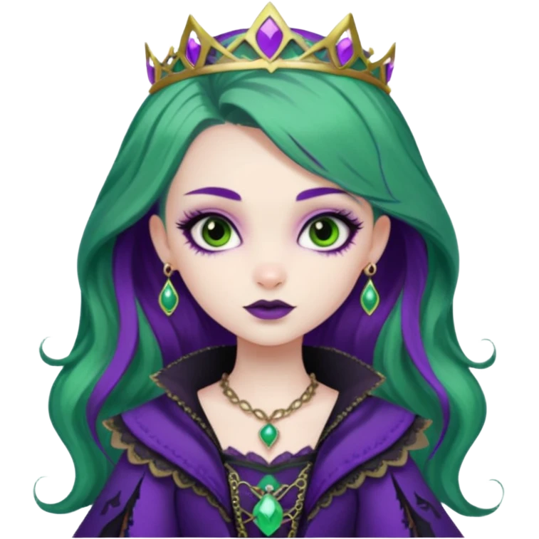 Raven Queen green purple ever after high emoji