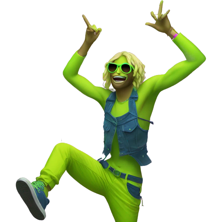 Rave party dancing neon smoking emoji