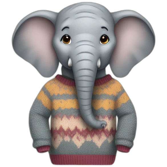 Elephant with sweater  emoji