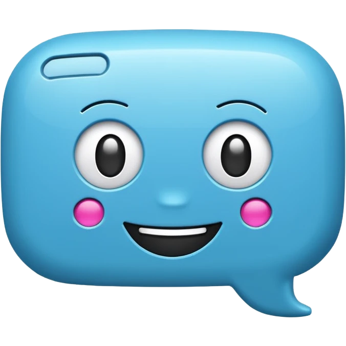 chatbot speech bubble smiling, tech vibe AI emoji style emoji