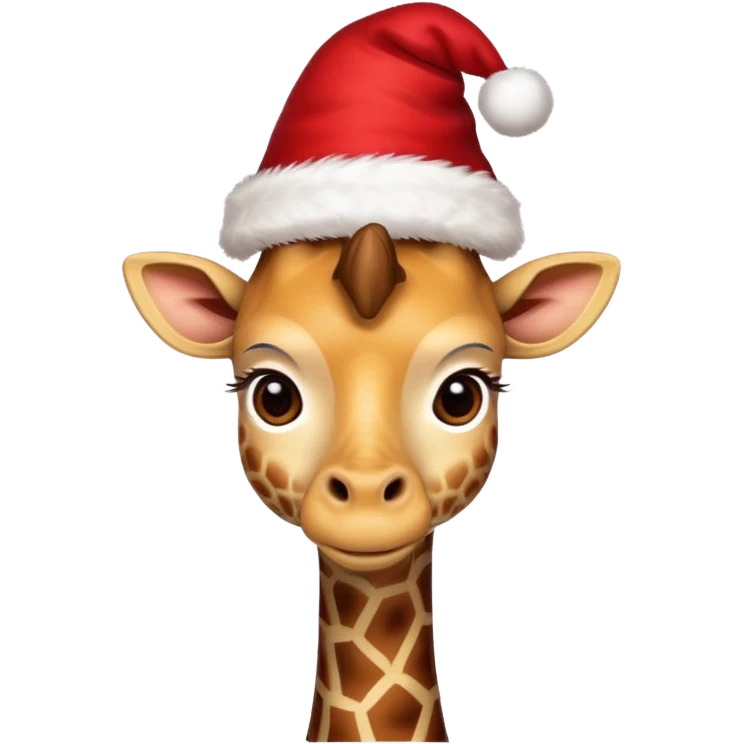 Giraf with christmas hat emoji