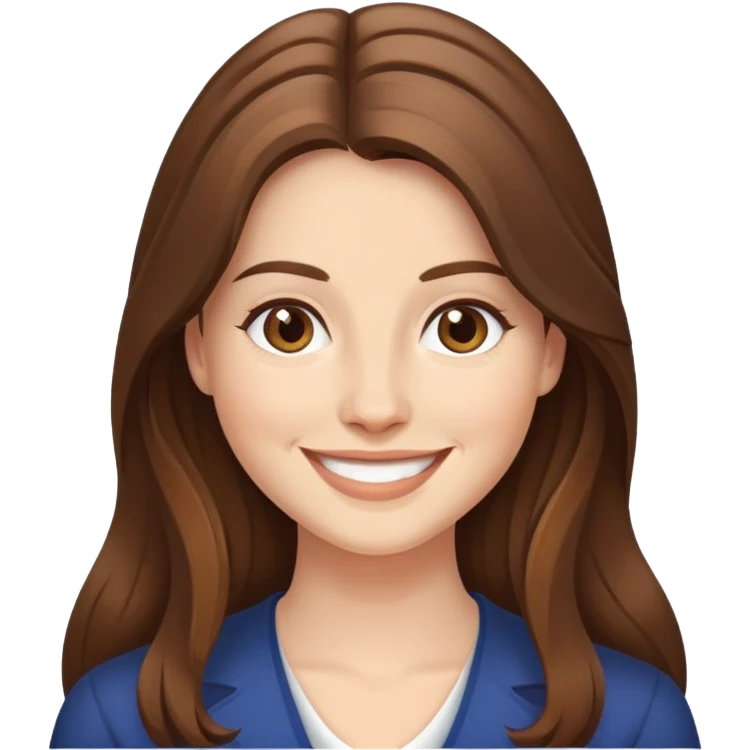 claire richardson cheveux marrons cheveux longs sourire emoji