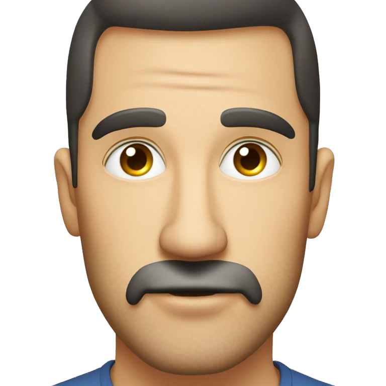 make the face rounder with stubble beard. Hypnotherapist man with dark haird emoji