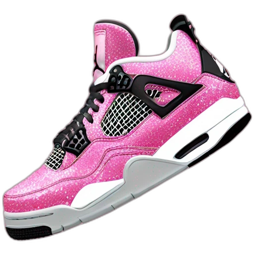 jordan 4 pink glitter  emoji