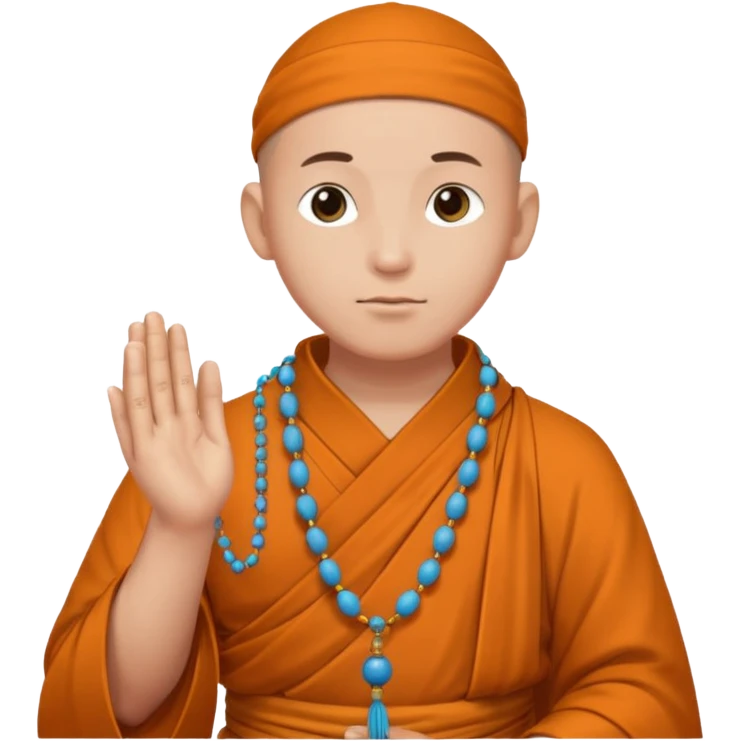 Large prayer beads looped around hand, monk emoji