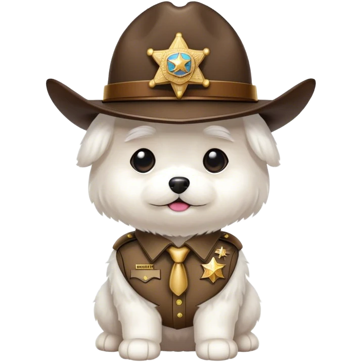 Maltese wearing a sheriff uniform emoji