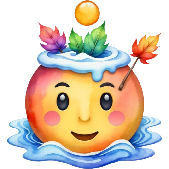 Realistic, watercolor, January title  emoji