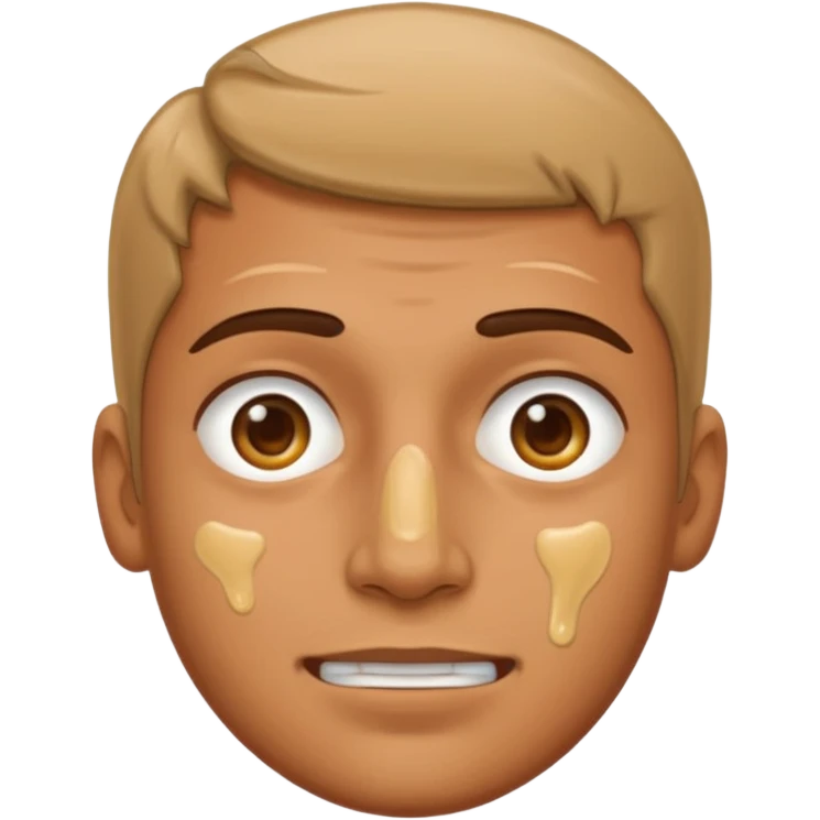 Guy face glazed by loads of cum emoji