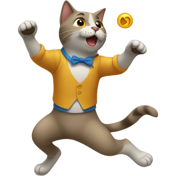 GATO BAILANDO CON PERRO emoji