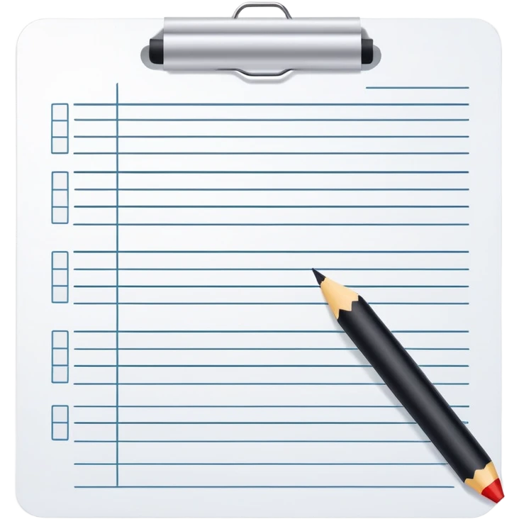 worksheet-style paper with checkboxes and horizontal lines, like a classroom handout emoji