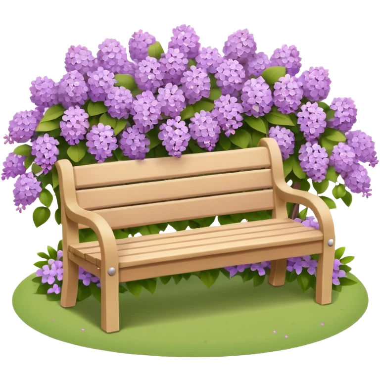 simple bench encircled by lilac flowers emoji emoji