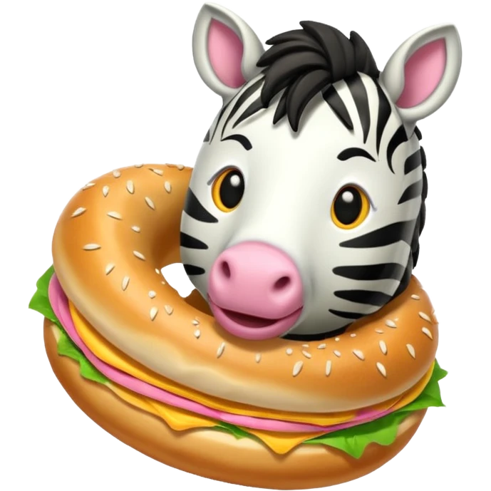 zebra eating bagel emoji