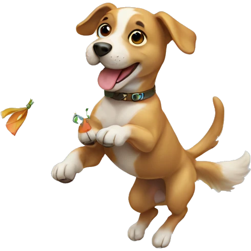 dog flying a kite emoji