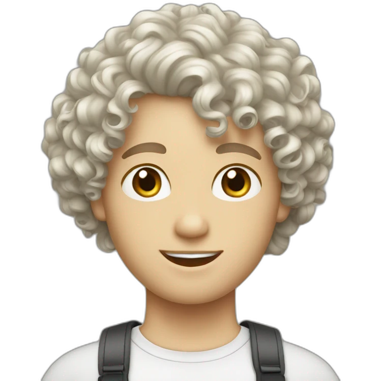 Curly white boy American haircut emoji